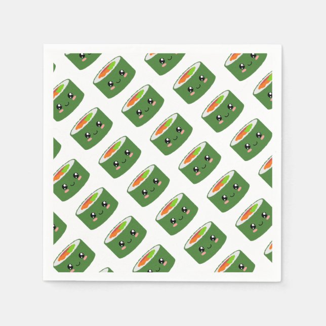 Kawaii Sushi Napkins (Front)