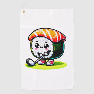 Kawaii Sushi playing golf Towel
