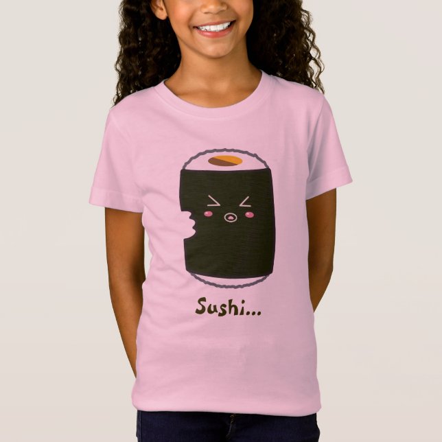 Kawaii Sushi Roll with Bitemark T-Shirt (Front)