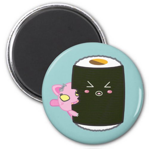 Kawaii Sushi Roll with Nadel the Cat Magnet