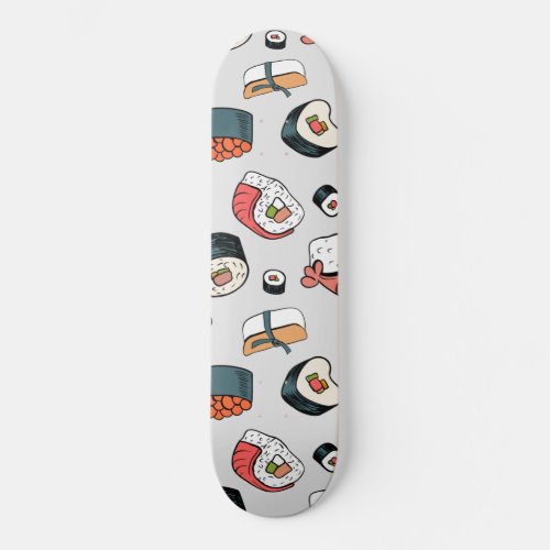  Kawaii Sushi Rolls Pattern Slip_On Sneakers Skateboard