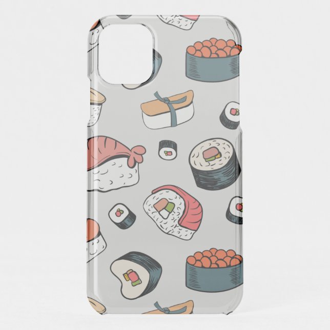  Kawaii Sushi Rolls Pattern Slip-On Sneakers Uncommon iPhone Case (Back)