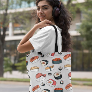 kawaii sushi rolls tote bag