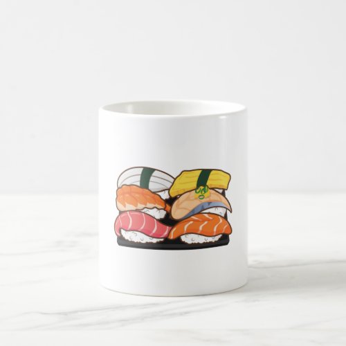 Kawaii Sushi Set _ Salmon Tuna Egg Shrimp Coffee Mug