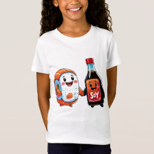 Kawaii Sushi & Soy Sauce T-shirt – Cute Happy Roll