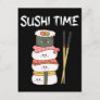 Kawaii Sushi Time Anime Cute Japanese Food Postcard