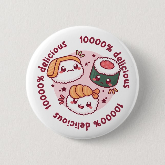 kawaii sushi with funny quotes for black lover   button (Front)