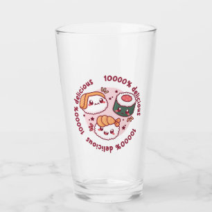 kawaii sushi with funny quotes for black lover glass