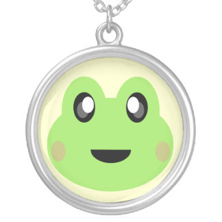 Kawaii Sweet Frog Face Sterling Silver Necklace