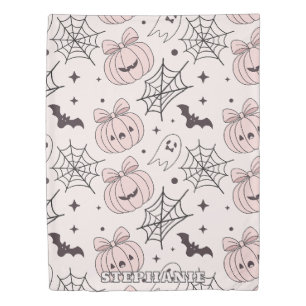 Kawaii Sweet Pink Spooky Halloween Pattern Duvet Cover