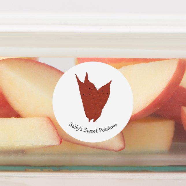 Kawaii Sweet Potatoes label with Customizable Name (Affixed)