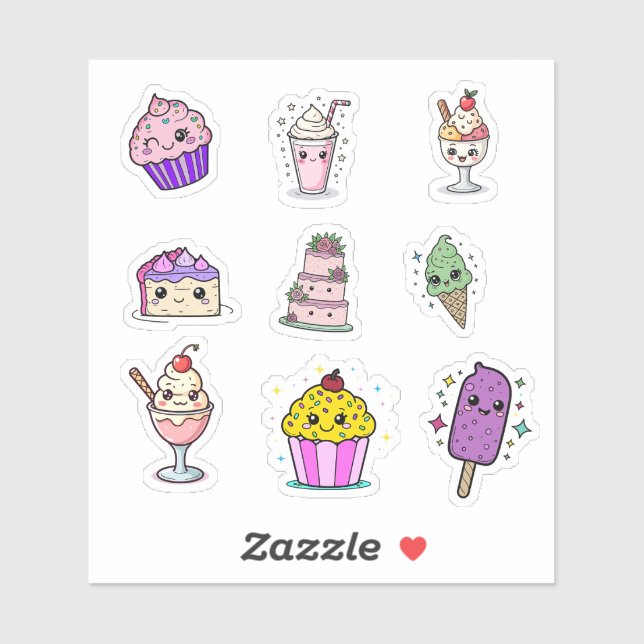 Kawaii Sweet Treat Sticker Sheet (Sheet)