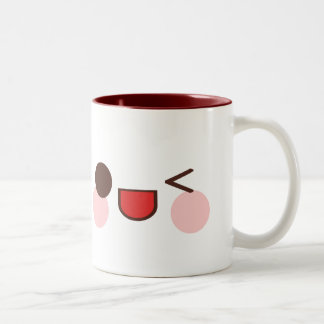 Kawaii Sweet Winky Face Happy Eyes Friend Two-Tone Coffee Mug