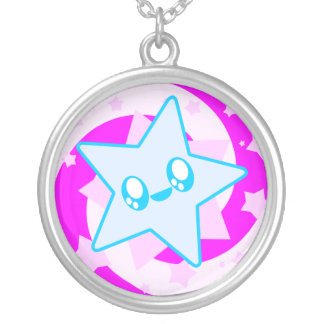 Kawaii Swirl Star Sterling Silver Necklace
