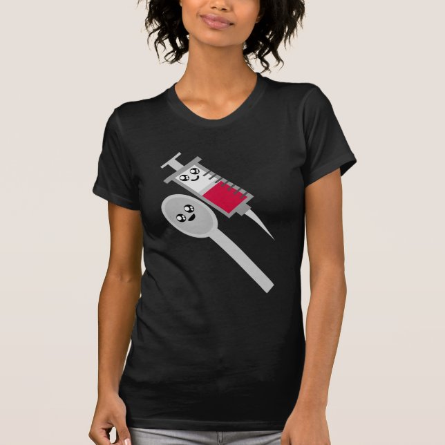 KAWAII SYRINGE SPOON MEDICAL HAPPY FACES T-Shirt (Front)