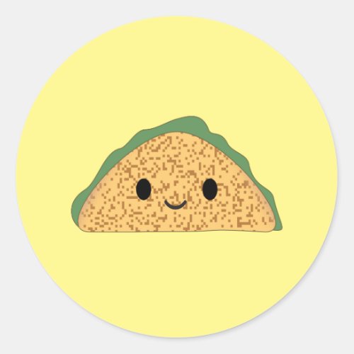 Kawaii Taco Classic Round Sticker