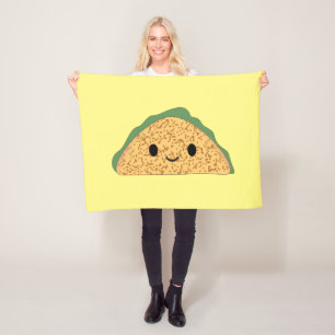 Kawaii Taco Fleece Blanket