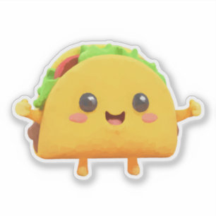 Kawaii Taco Sticker