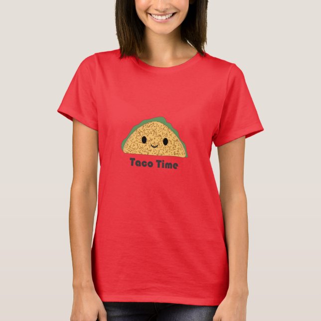 Kawaii Taco Time Taco T-Shirt (Front)