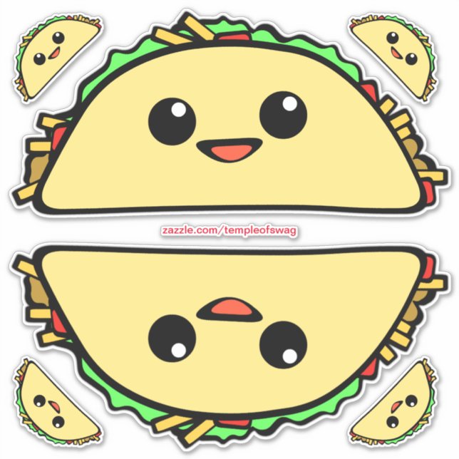 Kawaii Tacos Sticker (Front)