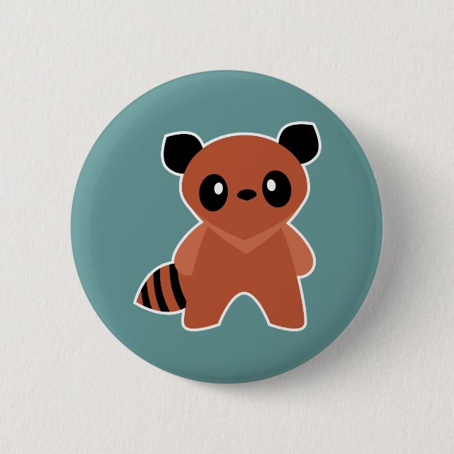 Kawaii Tanuki Pinback Button (Front)