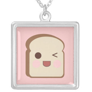 Kawaii Tasty Toast Bread Sterling Silver Necklace