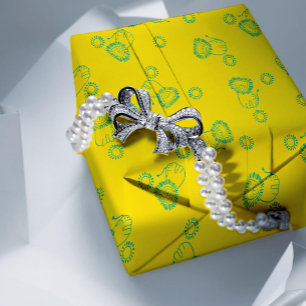 Kawaii Teal Lions & Sunshine – Cute Pattern Wrapping Paper Sheets