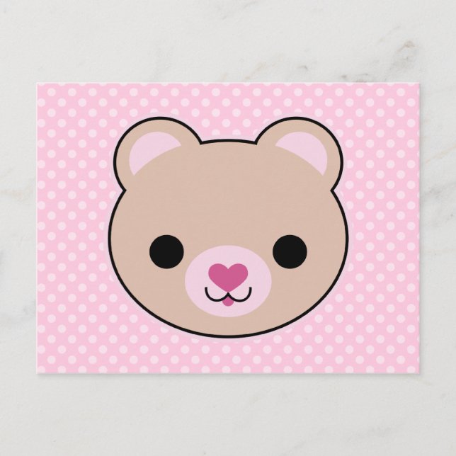Kawaii Teddy Bear Cute Postcard (Front)