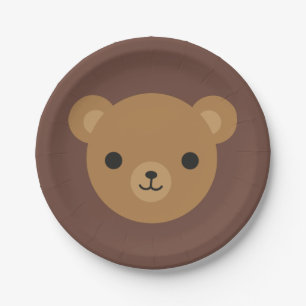 Kawaii Teddy Bear Paper Plates
