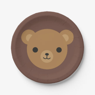Kawaii Teddy Bear Paper Plates