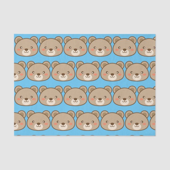 Kawaii Teddy Bear Tissue Paper (Front)
