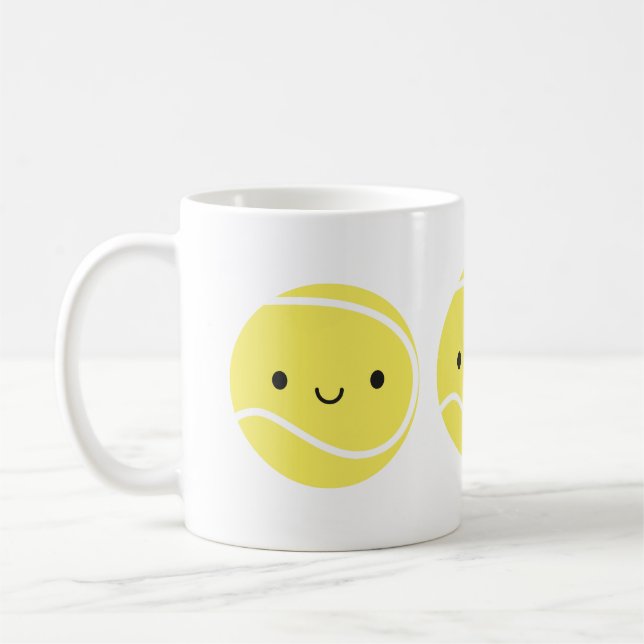 Kawaii Tennis Ball Coffee Mug (Left)