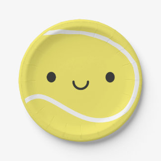 Kawaii Tennis Ball Paper Plates