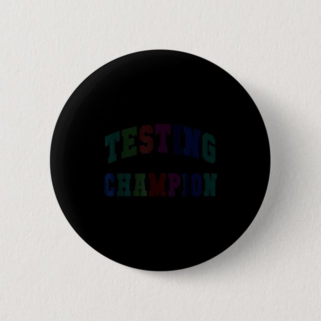 Kawaii testing champion test day teacher bruh math button (Front)