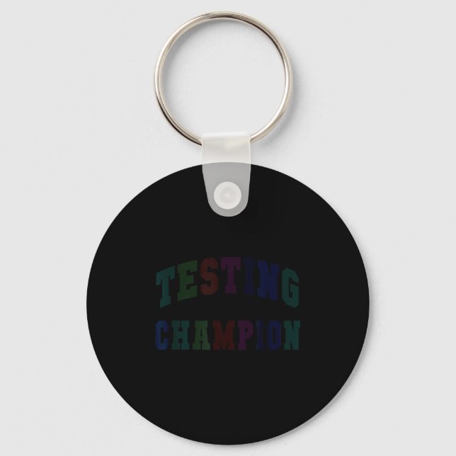 Kawaii testing champion test day teacher bruh math keychain (Front)