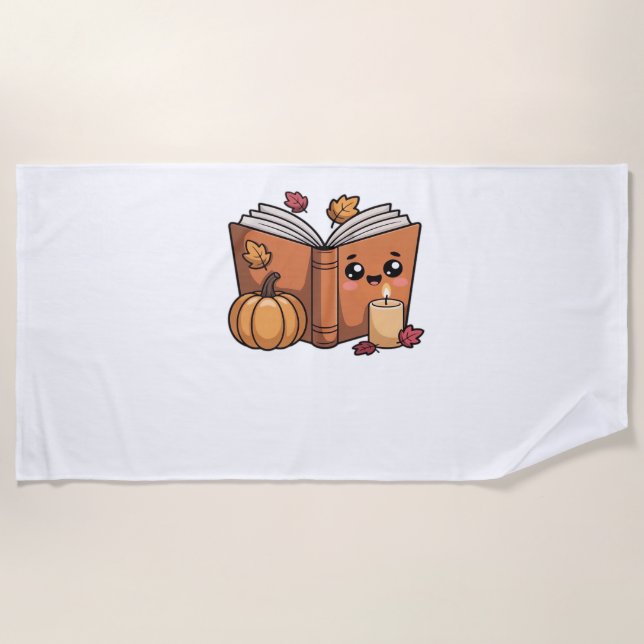 kawaii thanksgiving book Oversized T-Shirt Beach Towel (Front)