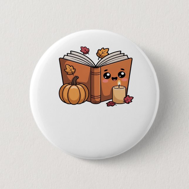 kawaii thanksgiving book Oversized T-Shirt Button (Front)