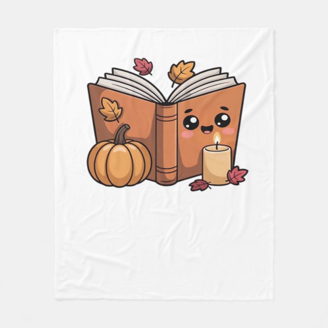 kawaii thanksgiving book Oversized T-Shirt Fleece Blanket (Front)