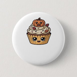 kawaii thanksgiving cupcake Oversized T-Shirt Button