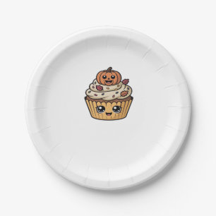 kawaii thanksgiving cupcake Oversized T-Shirt Paper Plates