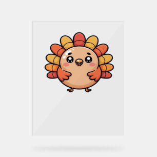 kawaii thanksgiving turkey Classic T-Shirt Acrylic Sign