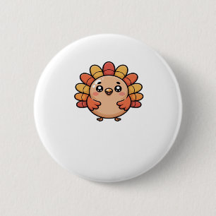 kawaii thanksgiving turkey Classic T-Shirt Button