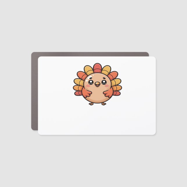 kawaii thanksgiving turkey Classic T-Shirt Car Magnet (Front)