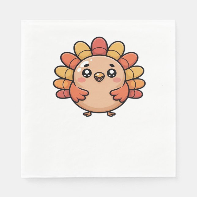 kawaii thanksgiving turkey Classic T-Shirt Napkins (Front)