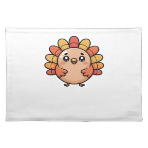 kawaii thanksgiving turkey Oversized T-Shirt_1 Cloth Placemat