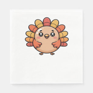 kawaii thanksgiving turkey Oversized T-Shirt_1 Napkins