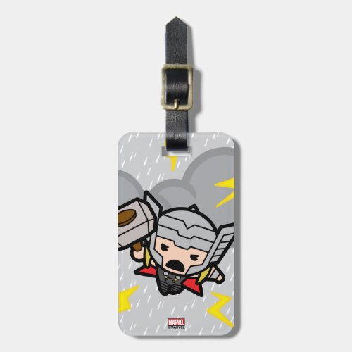 Kawaii Thor With Lightning Luggage Tag