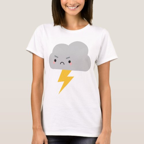 Kawaii Thunder  Lightning Cloud T_Shirt