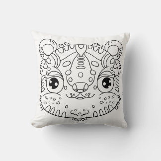 Kawaii Tiger Face Throw Pillow