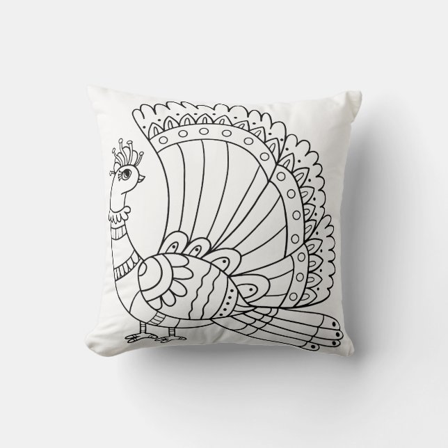 Kawaii Tiger Face Throw Pillow (Front)